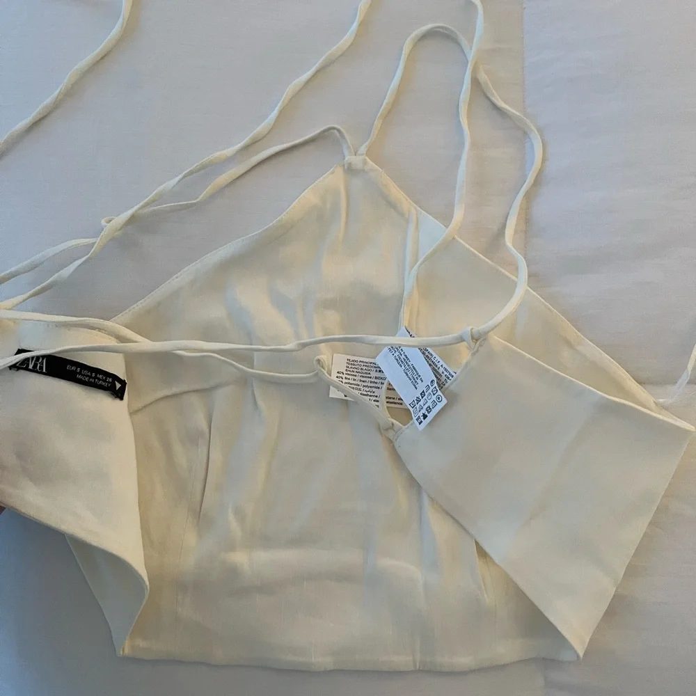 ZARA CROP TIE BACK TOP, included pics of top on - Picture 6 of 6